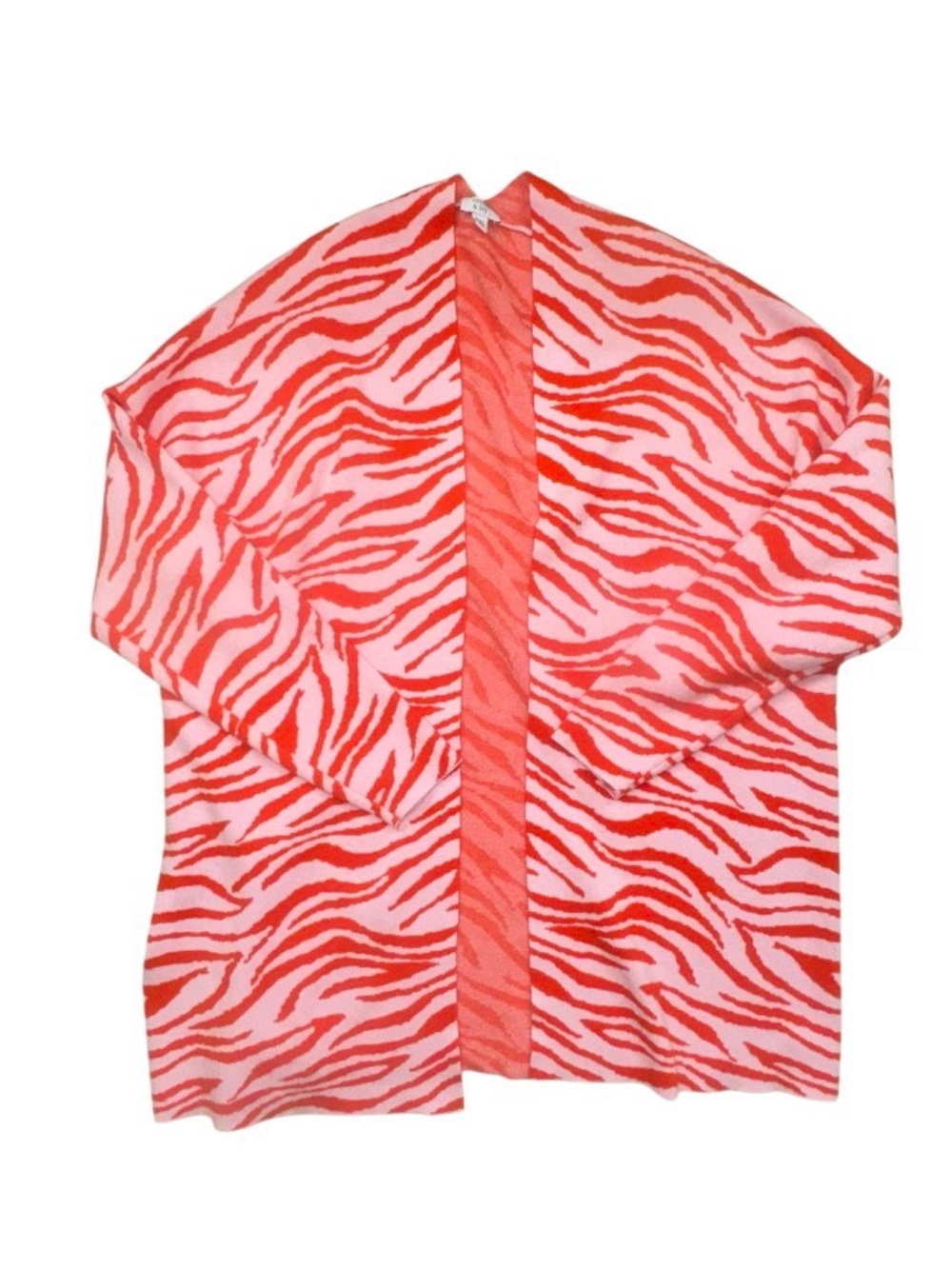 Crown & Ivy pink zebra cardigan sweater women’s size XXL beach jacket